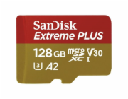 SanDisk micro SDXC karta 128GB Extreme PLUS (200 MB/s Class 10, UHS-I U3 V30) + adaptér