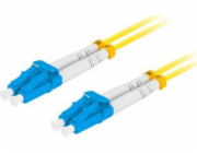 LANBERG optický patch cord SM LC/UPC-LC/UPC duplex 5m LSZH G657A1 průměr 3mm, barva žlutá