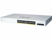 Cisco switch CBS220-24P-4X (24xGbE,4xSFP+,24xPoE+,195W)