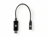 NEDIS USB-C adaptér/ USB-C zástrčka – 3,5 mm jack zásuvka + USB-C zásuvka/ černý/ box/ 15cm