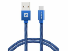 Swissten Datový Kabel Textile Usb / Usb-C 1,2 M Modrý