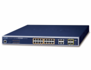 Planet GS-4210-16UP4C L2 switch, 20x1Gb, 4x1Gb SFP, 16x PoE 802.3bt 400W