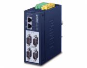 Planet MODBUS průmyslová brána RS-232/422/485 na IP, 4x COM, 100Base-TX, RTU/ACSII, -40až+75°C, 12-48VDC, IP40