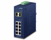 Planet IGS-4215-8T2S Planet IGS-4215-8T2S průmyslový L2 switch 8x 1Gb TP + 2x SFP, VLAN, IP30, -40 až 75°C, SNMP, 9-48VDC/24VAC