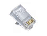 XtendLan Konektor UTP RJ45 CAT5e, drát, kulatý, 50µ