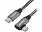 PREMIUMCORD Zahnutý kabel USB-C (USB 3.2 Gen 2, 3A, 60W, ...