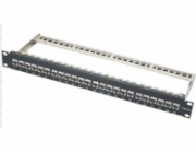 XtendLan Patch panel 19", 24 portů s vyjmutelnými keystone Cat6a, stíněný