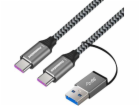 USB-C kabel ( USB 3.2 GEN 2, 5A, 100W, 20Gbit/s ) bavlněn...