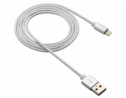 CANYON nabíjecí kabel Lightning MFI-3, opletený, Apple certifikát, délka 1m, perleťově bílá