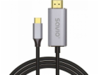 Kabel USB-C na HDMI 2.0B, 2 m, stříbrná / černá, zlaté ko...