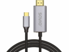 USB-C to HDMI 2.0B cable 1m silver-black golden tips SAVI...