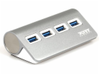 Port Connect 900121 PORT CONNECT USB HUB, 4x USB 3.0, šedý