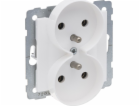 Suno Double Socket 2x2P+s bílými 160V šroubovými svorkami...