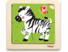 Dřevěné puzzle pro nejmenší Viga 4 ks Zebra