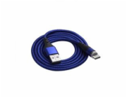 Akyga Kabel USB-A/USB-C 18W Magnetický konektor modrá 1m, svítící