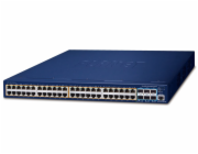 Planet SGS-6310-48P6XR L3 switch, 48x1Gb, 6x10Gb SFP+, 48x PoE 802.3at 740W, HW/IP stack, 2x power-in, VSF/Cluster