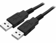 Kabel USB Logo USB-A - USB-A 1,8 m Černý