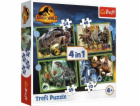 Puzzle 4v1 Strašidelní dinosauři Jurský svět