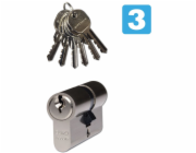 Vložka bezpečnostní 45+50 EURO Secure nikl - 6 klíčů / TB3