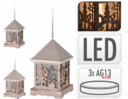 Lucerna LED 16,5x9,5 cm dřevěná