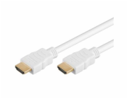 PremiumCord HDMI High Speed + Ethernet kabel,bílý, zlacené konektory, 3m