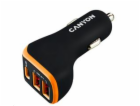 CANYON auto nabíječka C-08, 1xUSB-C (PD 18W) + 2xUSB-A, v...