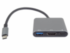 PremiumCord Adaptér USB-C na HDMI + USB3.0 + PD, rozlišen...