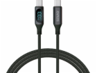 SAVIO USB-C - USB-C cable with display  CL-174  1 m  black