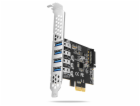 AXAGON PCEU-43RS, PCIe řadič, 4x USB 3.2 Gen 1 port, 5 Gb...