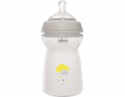 Chicco Chicco_naturalfeeling plastová láhev 330 ml s silikonovým dudlík rychlý tok 6m+