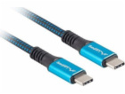 Lanberg USB-C M/M 4.0 kabel 1.2m 100W 8K 30Hz modro-černá