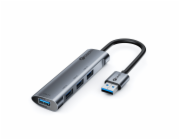 C-TECH UHB-U3-AL, USB Hub, 4x USB 3.2 Gen 1, hliníkové tělo