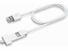 Innergie USB kabel USB-A - microUSB + Lightning 0,8 m bíl...