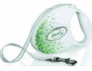 FLEXI Glam Splash Leaf with Swarovski crystals S - Dog Retractable lead - 3 m - white