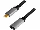 Kabel USB-C M/F,4K/60Hz aluminiowy 0.5m 