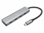 DIGITUS 4portový USB-C HUB 4x USB-C 3.1 Gen1, 5Gbps