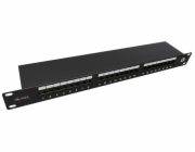 19" patch panel Solarix 24 x RJ45 CAT5E STP 1U SX24-5E-STP-BK-N