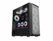 1stCOOL Wind Storm ML-WSTORM-B-ARGB 1stCOOL skříň Wind Storm Black MiddleTower ARGB, AU, USB3.0, bez zdroje, RGB fan, průhledná bočnice, černá