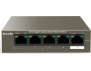 Tenda TEG1105P-4-63W Tenda TEG1105P-4-63W PoE AT switch 4x PoE 802.3af/at, 5x 1 Gb/s, PoE celkem 63W, fanless, PoE+