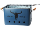 Přenosný gril na dřevěné uhlí GRILL KING 43 x 20 cm modrá...