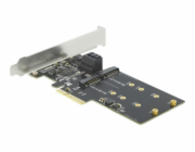 3 Port SATA + M.2 Key B PCIe x4 Low Profile, Schnittstellenkarte