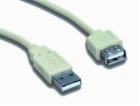 PREMIUMCORD Kabel USB 2.0 A-A 5m, prodlužovací (M/F) šedý