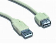 PREMIUMCORD Kabel USB 2.0 A-A 5m, prodlužovací (M/F) šedý