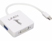 Lindy DisplayPort Mini - HDMI - VGA - DVI-I AV adaptér bílý (41035)