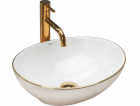 Rea Washbasin Sofia White Golden Gold Gold Edge Rea