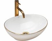 Rea Washbasin Sofia White Golden Gold Gold Edge Rea