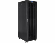 Szafa instalacyjna rack stojąca 19 42U 800x1000 czarna, drzwi szklane LCD (Flat pack)