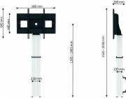 Neomounts  PLASMA-W2500SILVER / Motorised Floor Stand/Wall Mount - VESA 200x200 up to 800x600 / Silver