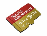 SanDisk micro SDXC karta 64GB Extreme PLUS (200 MB/s Class 10, UHS-I U3 V30) + adaptér