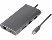 LogiLink DockingStation USB 3.2 Gen1, USB-C, 8-Port, PD, Silber